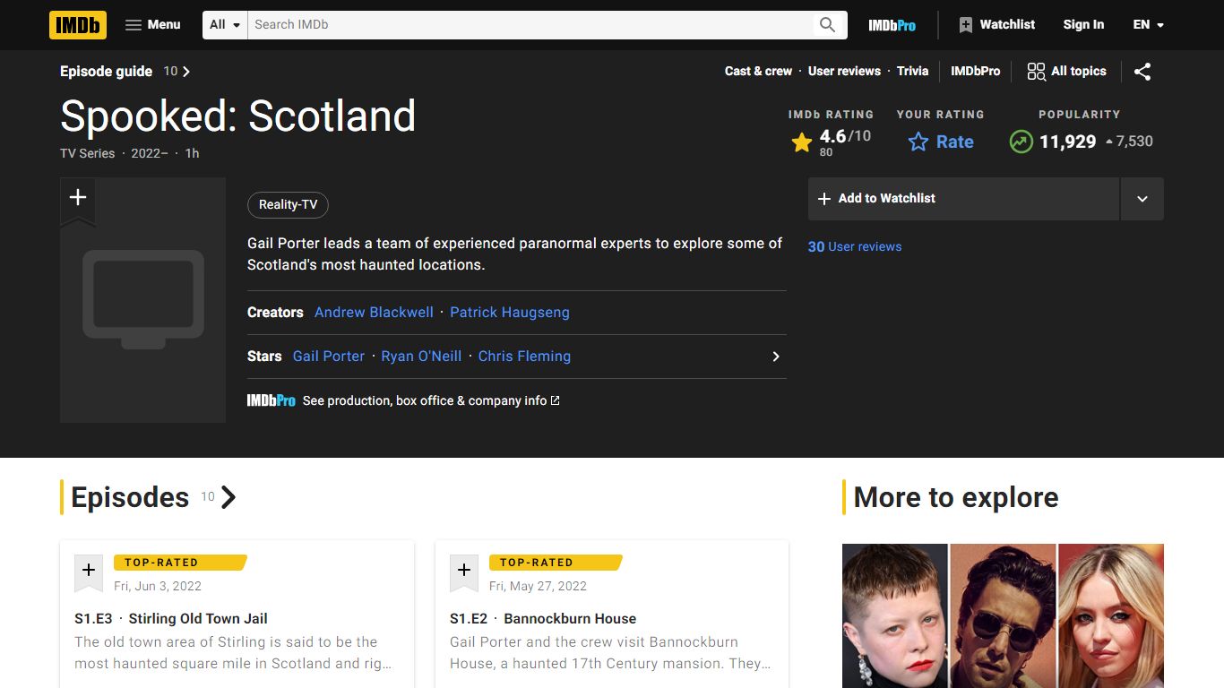 Spooked: Scotland (TV Series 2022– ) - IMDb